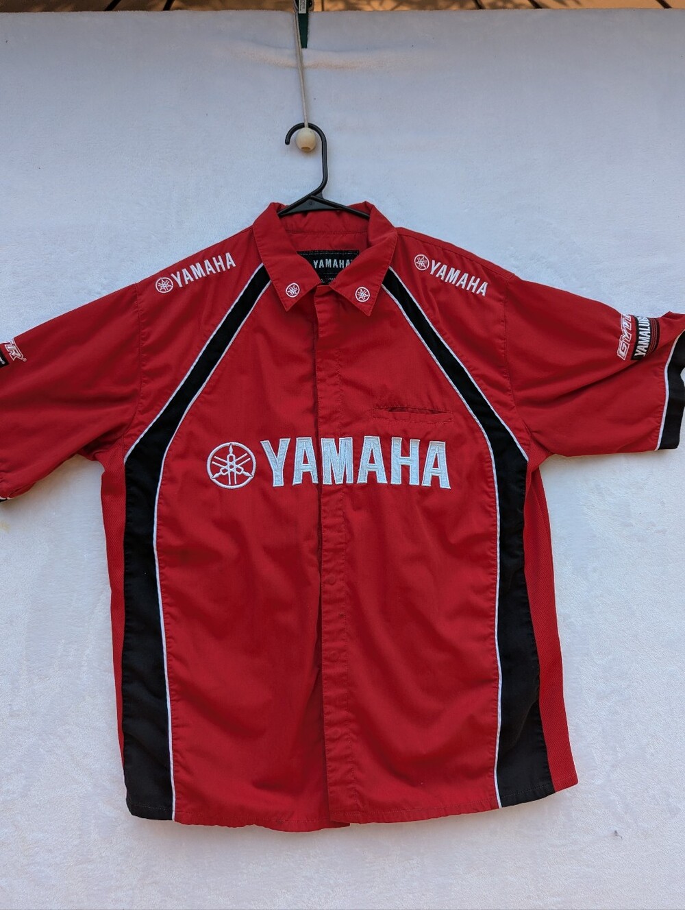 Yamaha Red and Black Racing Button-Down Mechanics Shirt - Men's XL